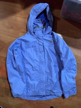 14/16 Large periwinkle Kids Lightweight Hooded Rain Jacket -